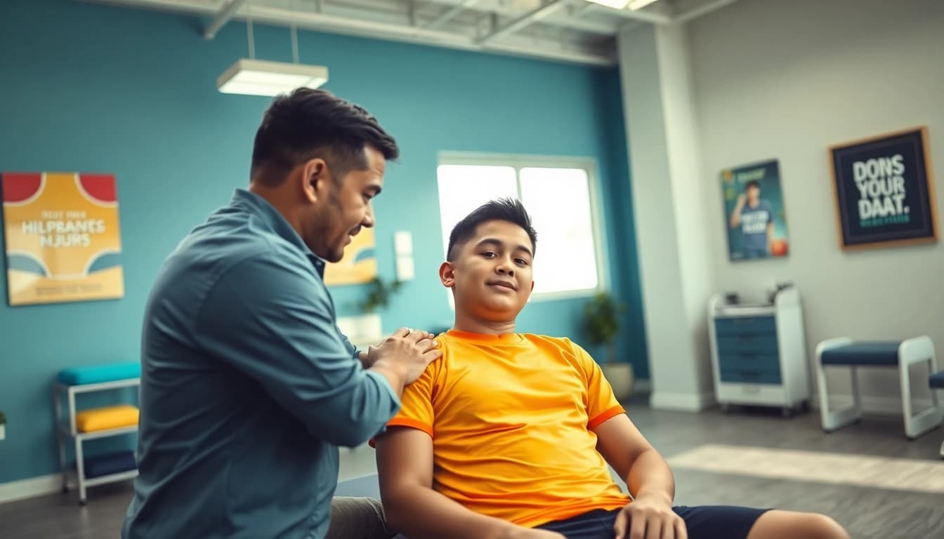 Chiropractor offering sports injury treatment chiropractor near St. Albert in a modern clinic.
