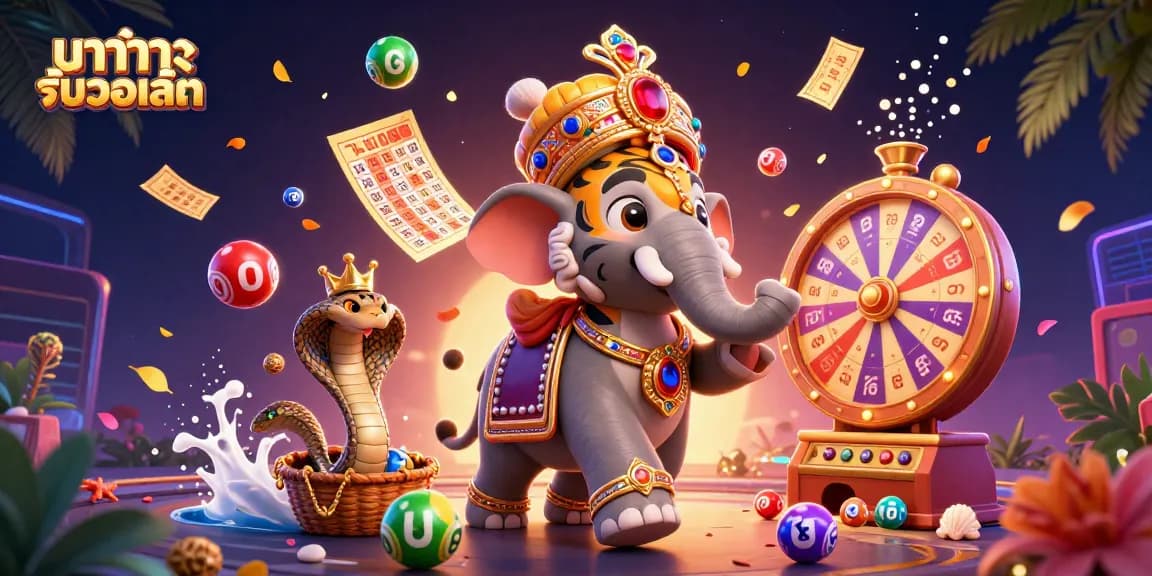 Engage in thrilling action with บาคาร่ารับวอเลท as a charming maharaja tiger and a jewel elephant create a vibrant casino atmosphere.
