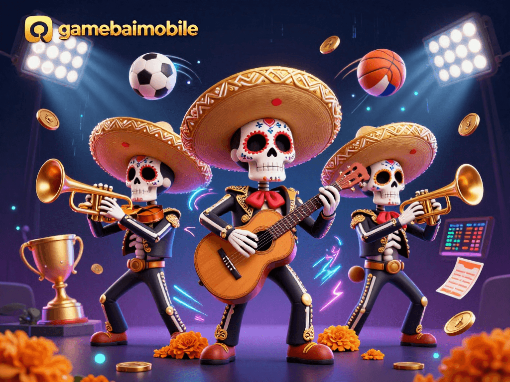 Experience the thrill of gamebaimobile with playful mariachi skeletons and dynamic betting elements.