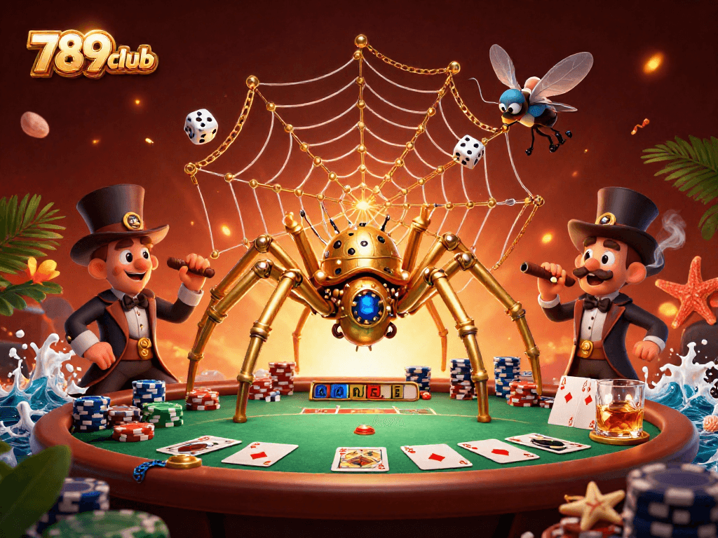 Engage with 789club's immersive poker scene featuring playful characters and dynamic game elements.