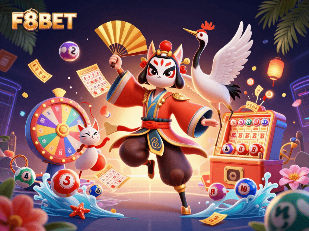 Experience the excitement of F8BET with vibrant lottery games and engaging visuals.
