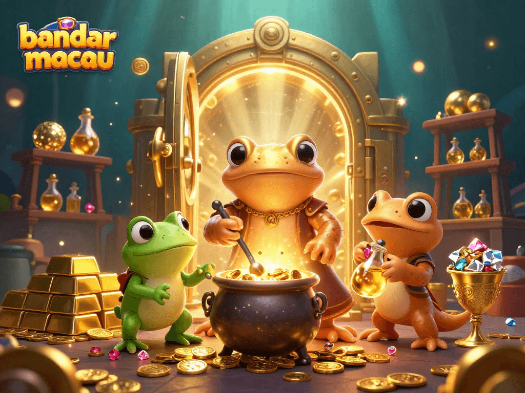 Engage with exciting games at bandar toto macau, featuring vibrant gold treasures and immersive casino elements.