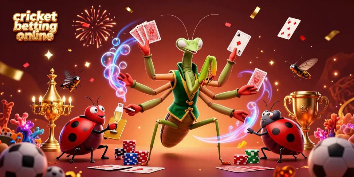 Engage in cricket betting online with vibrant 3D characters and dynamic betting elements in a lively casino setting.