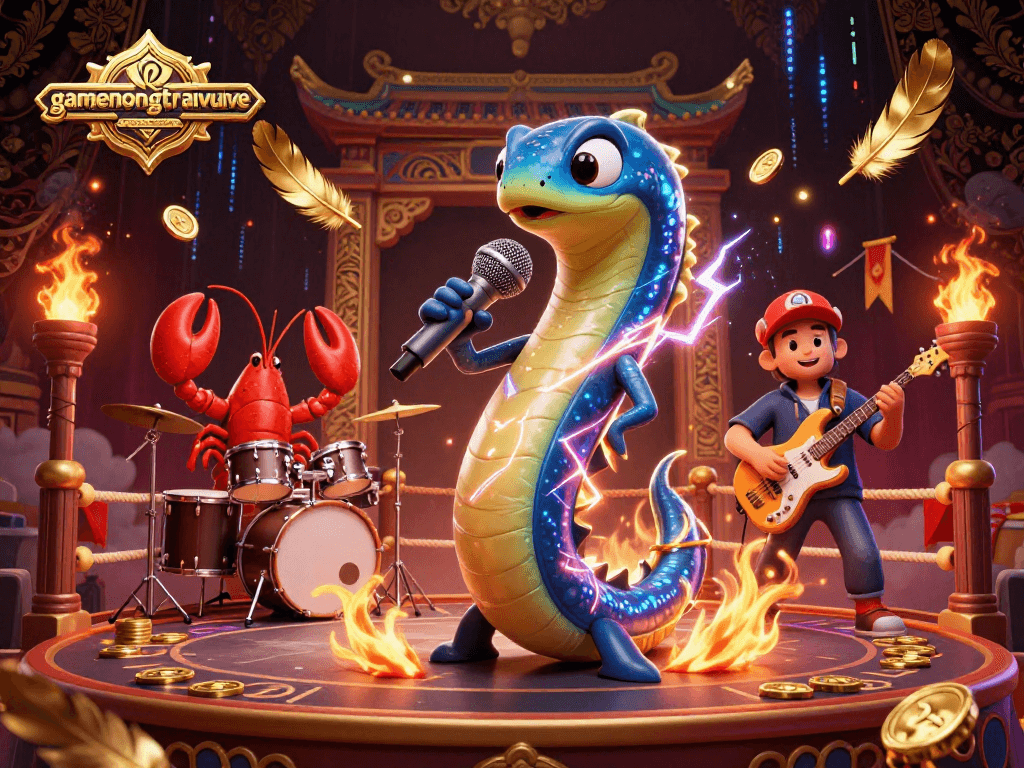 Experience gamenongtraivuive with vibrant underwater casino action as a DJ eel performs.
