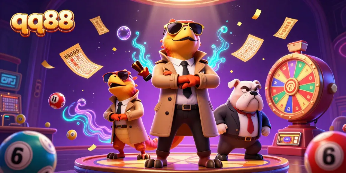 Experience qq88's thrilling casino action with cartoon raptors entering a VIP lounge in style!