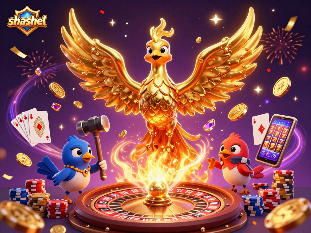 Experience shashel's dazzling 3D casino world with molten phoenix and stunning gaming elements.
