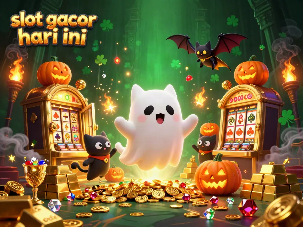 Experience thrilling wins in slot gacor hari ini with a friendly ghost cat in a haunted casino.