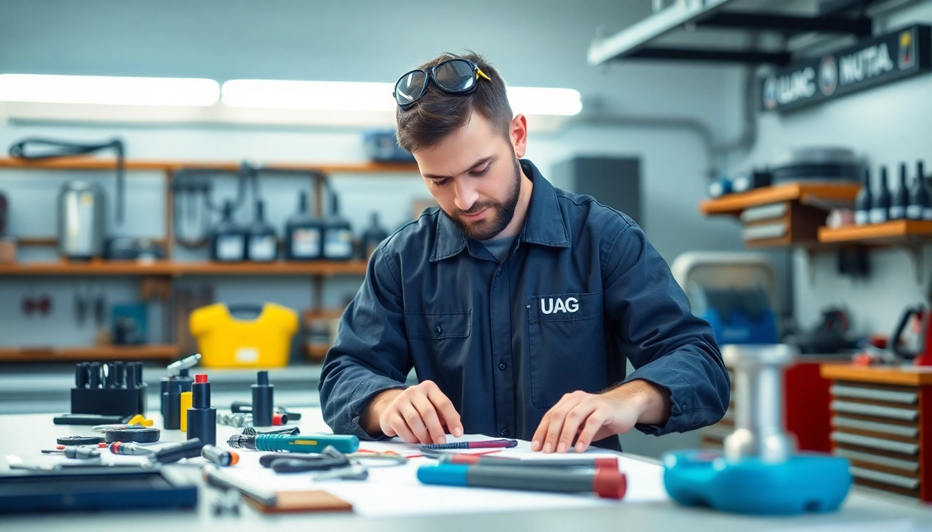 Professionista in azione con chiavi a bussola usag, in un ambiente di lavoro sicuro e competente.