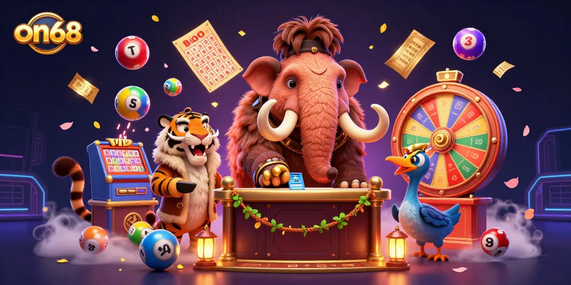 Experience on68 with a vibrant scene of casino characters and exciting game elements.