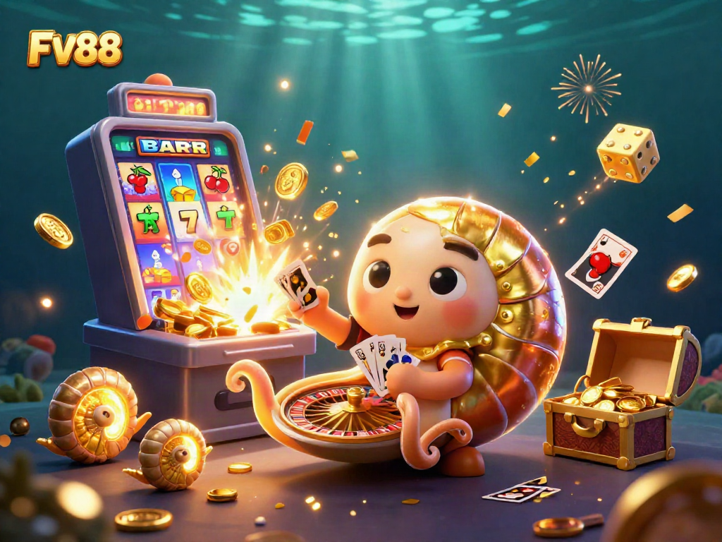 Engage with the immersive FV88 online casino experience featuring vibrant gaming elements.