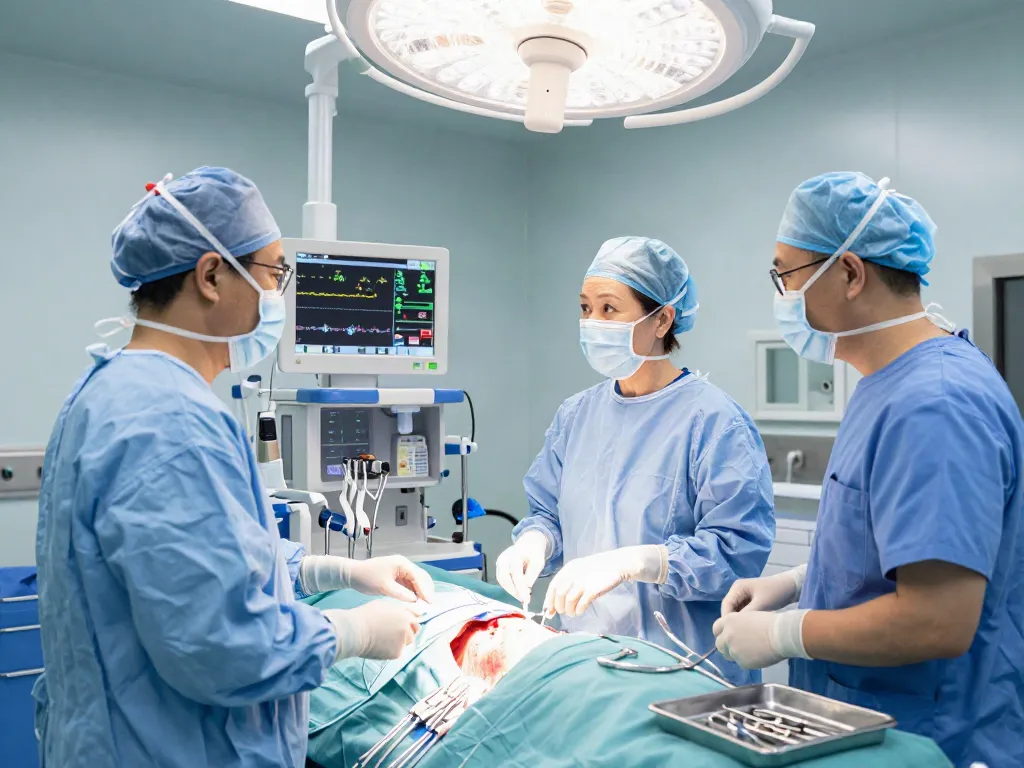 Thoracic surgery UAE - team of expert surgeons collaborating in a modern hospital.