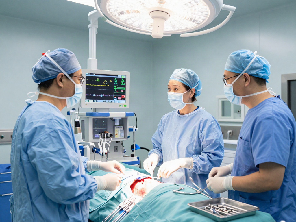 Thoracic surgery UAE - team of expert surgeons collaborating in a modern hospital.