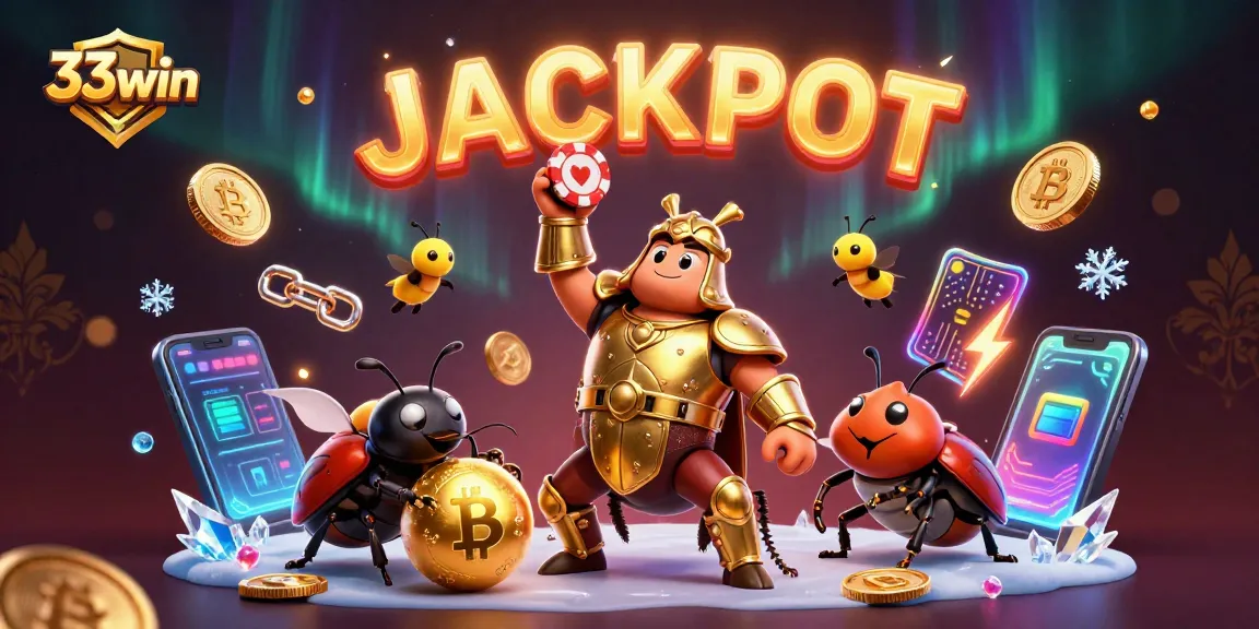 Engage in vibrant 33win gaming action with characters celebrating a jackpot win, showcasing excitement and strategy.