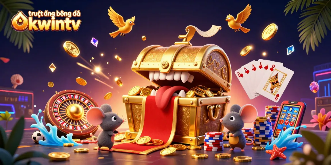 Experience trực tiếp bóng đá okwintv with this vibrant, dynamic 3D gambling scene.