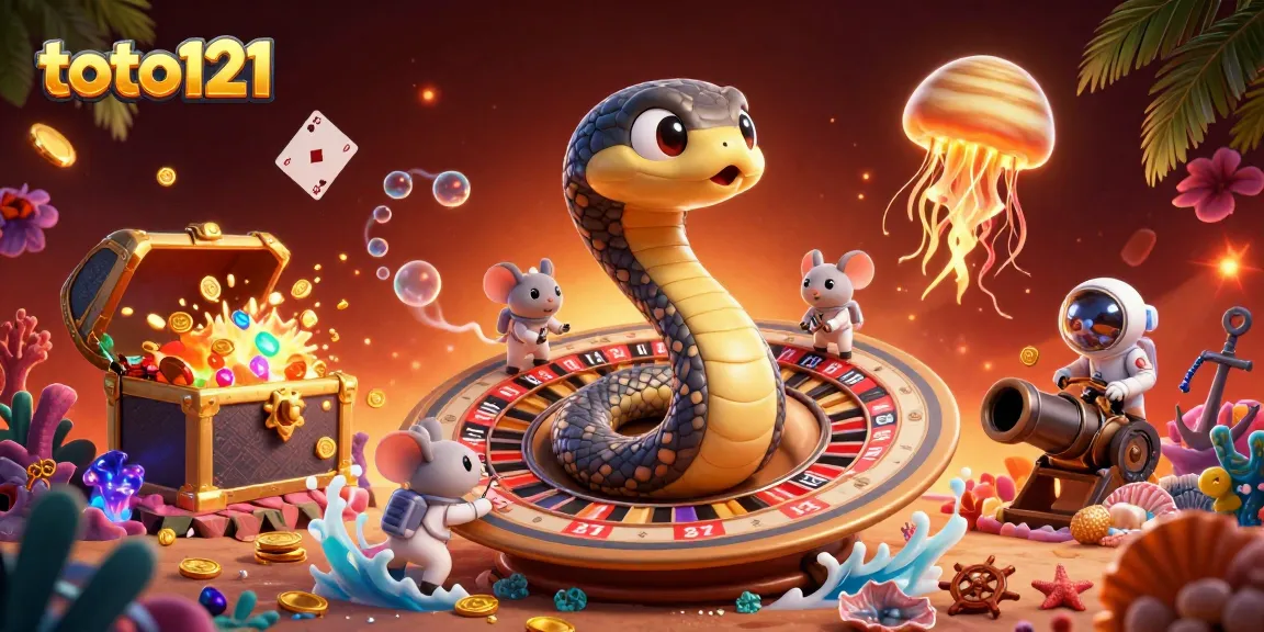 Betting on the Saturn ring snake roulette at toto121 with astronaut mice and cosmic dealer.