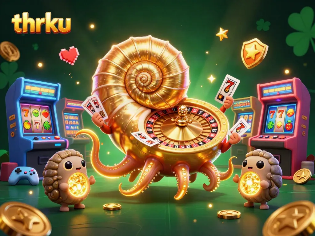 Engage with thrilling casino games at thrku featuring a nautilus roulette wheel and vibrant game elements.