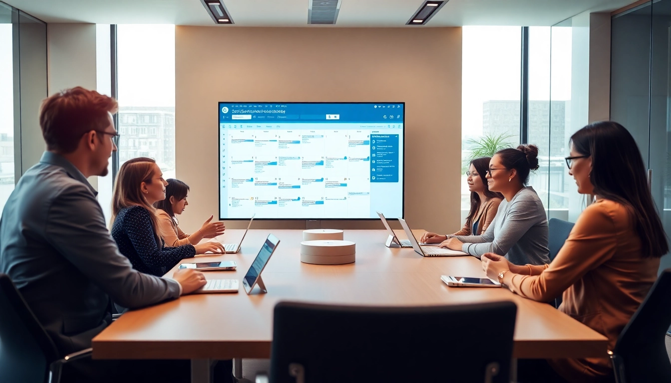Automate meeting coordination with a professional team collaborating in a modern office setting.