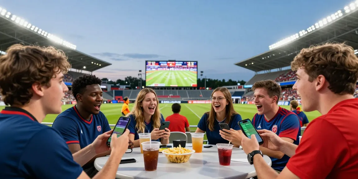 Situs Taruhan Bola Terpercaya experience with friends cheering for live sports.