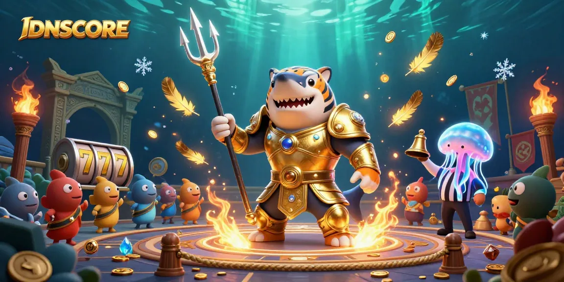 Experience the thrilling slots action on IDNSCORE with an underwater gladiatorial showdown.