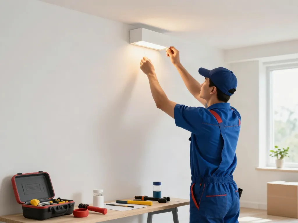Aplica LED senzor instalată de un profesionist de încredere în domeniul iluminatului local