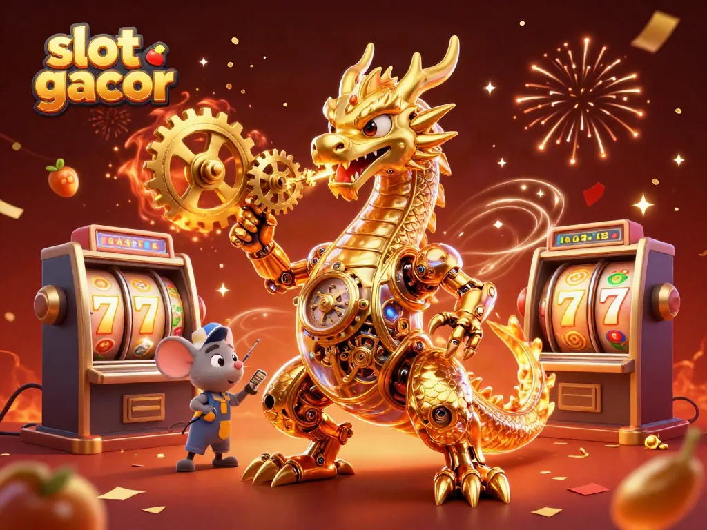 Experience thrilling gameplay with slot gacor in a vibrant casino scene featuring golden dragon and lucky symbols.