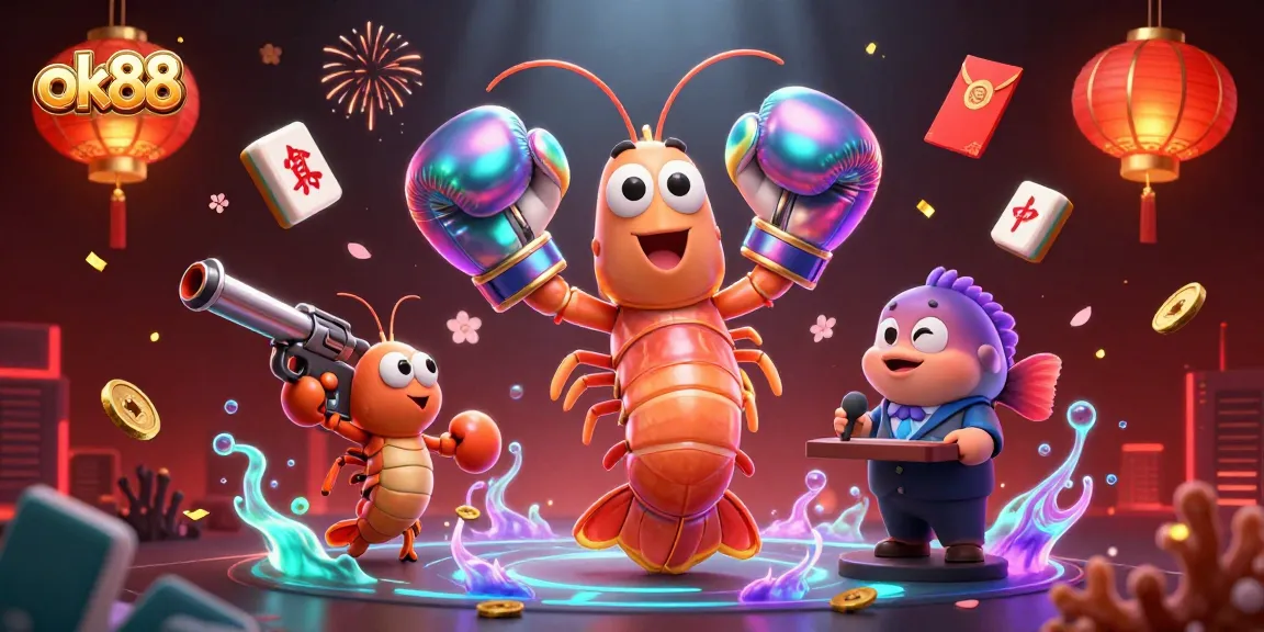Engage in thrilling gameplay at ok88 with vibrant characters and festival elements in a dazzling casino scene.