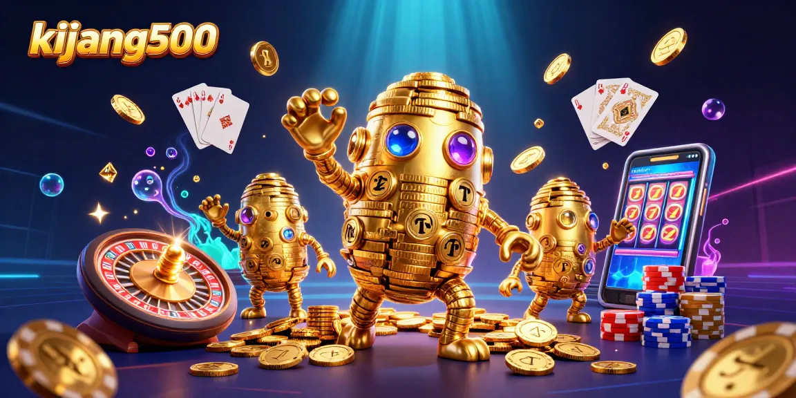 Melihat fitur menarik kijang500 dengan golem emas dan slot machine, menyajikan keseruan judi.
