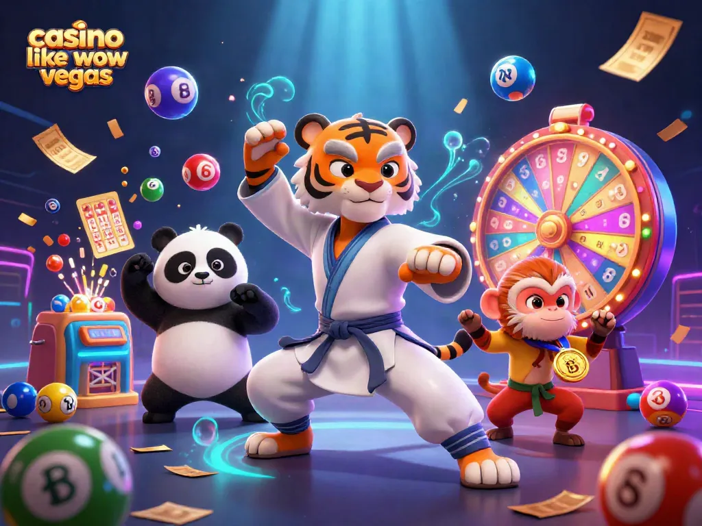 Engage fun gameplay in a casino like wow vegas scene featuring vibrant characters and lottery elements.