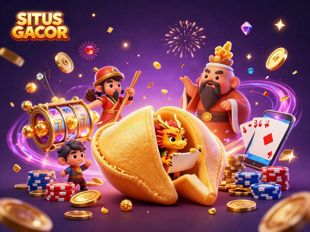 Spin to win at SITUS GACOR with vibrant casino characters and dynamic gambling elements