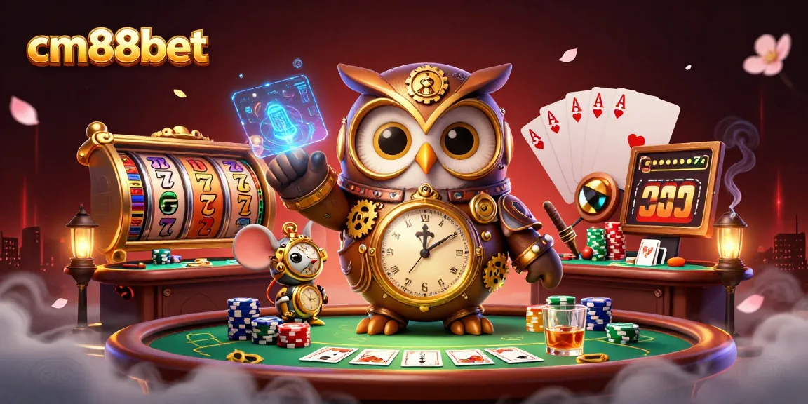 Experience thrilling gameplay at cm88bet with stunning 3D casino illustration showcasing vibrant slot games.