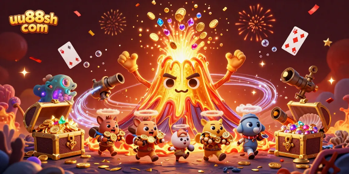 Engage with festive gaming excitement at uu88sh com featuring a lively treasure scene with jackpot celebrations.