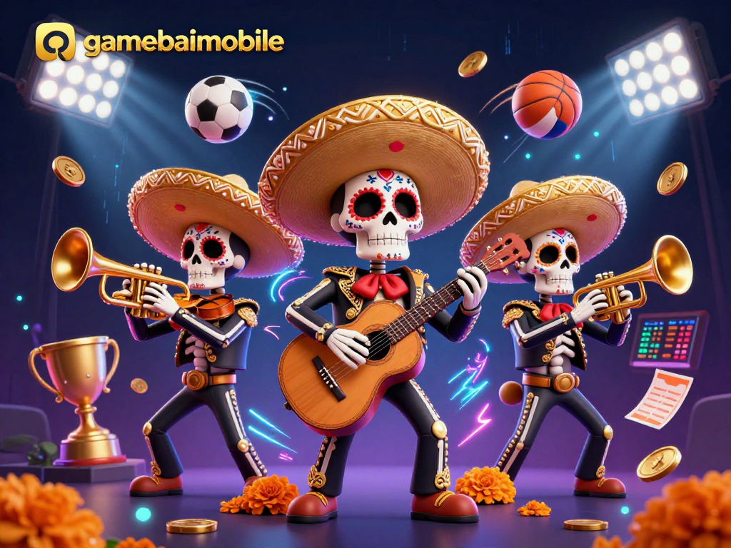 Experience the thrill of gamebaimobile with playful mariachi skeletons and dynamic betting elements.