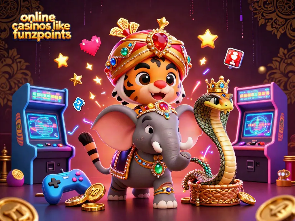 Experience online casinos like funzpoints with vibrant games and exciting rewards in this captivating 3D illustration.