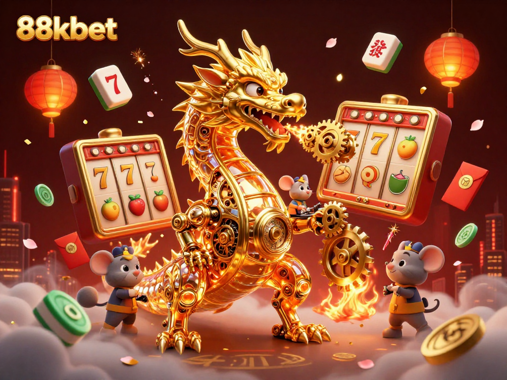 Play exciting slots and win with 88kbet's dynamic gaming scene filled with golden gears and jackpots.