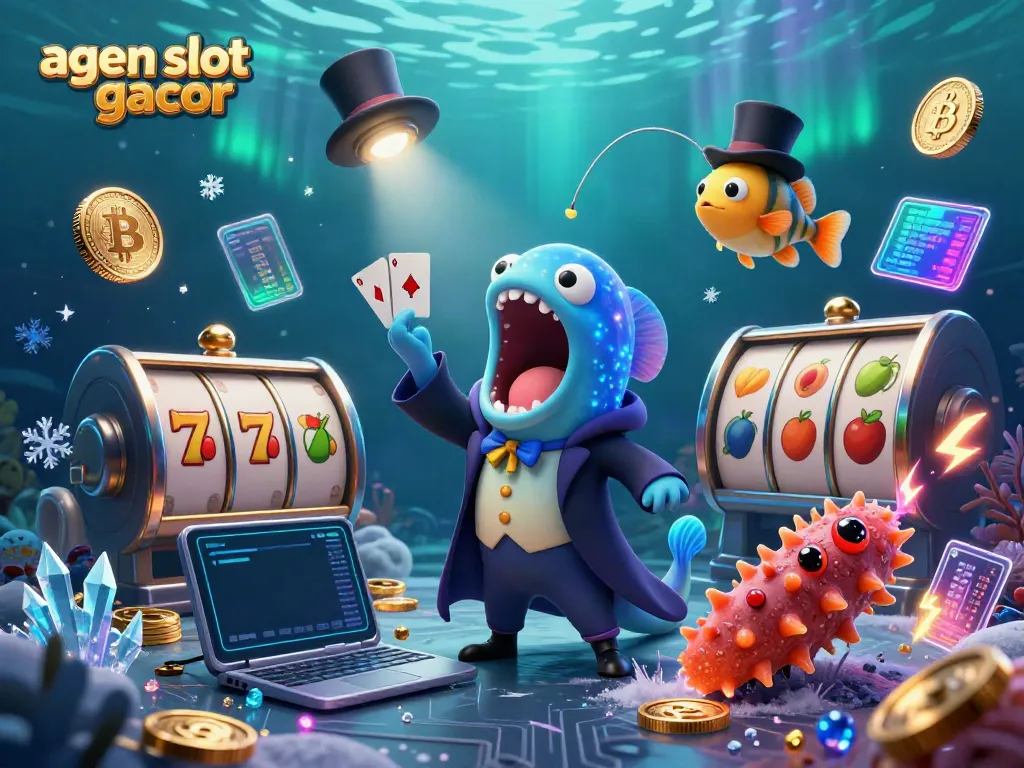 Engage with agen slot gacor in an enchanting underwater magic show featuring vibrant casino elements.