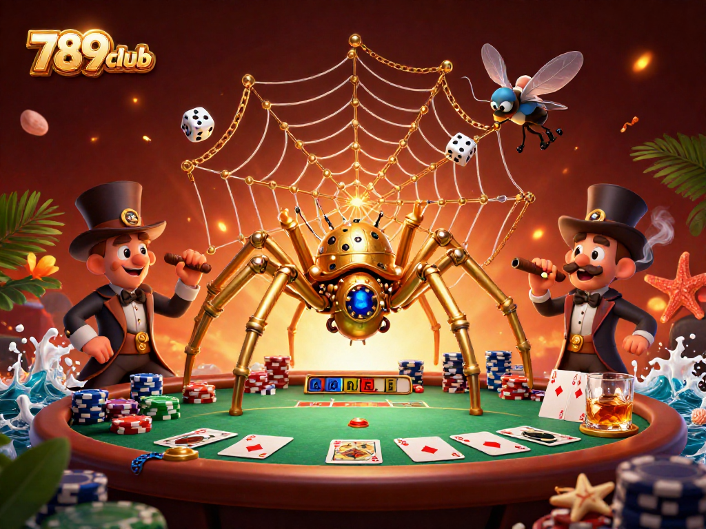 Engage with 789club's immersive poker scene featuring playful characters and dynamic game elements.