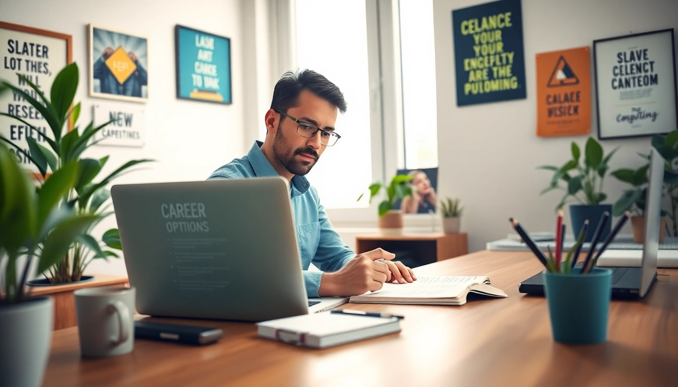 Assessing options for an Ideal Career at a well-lit workspace with insights and plans.