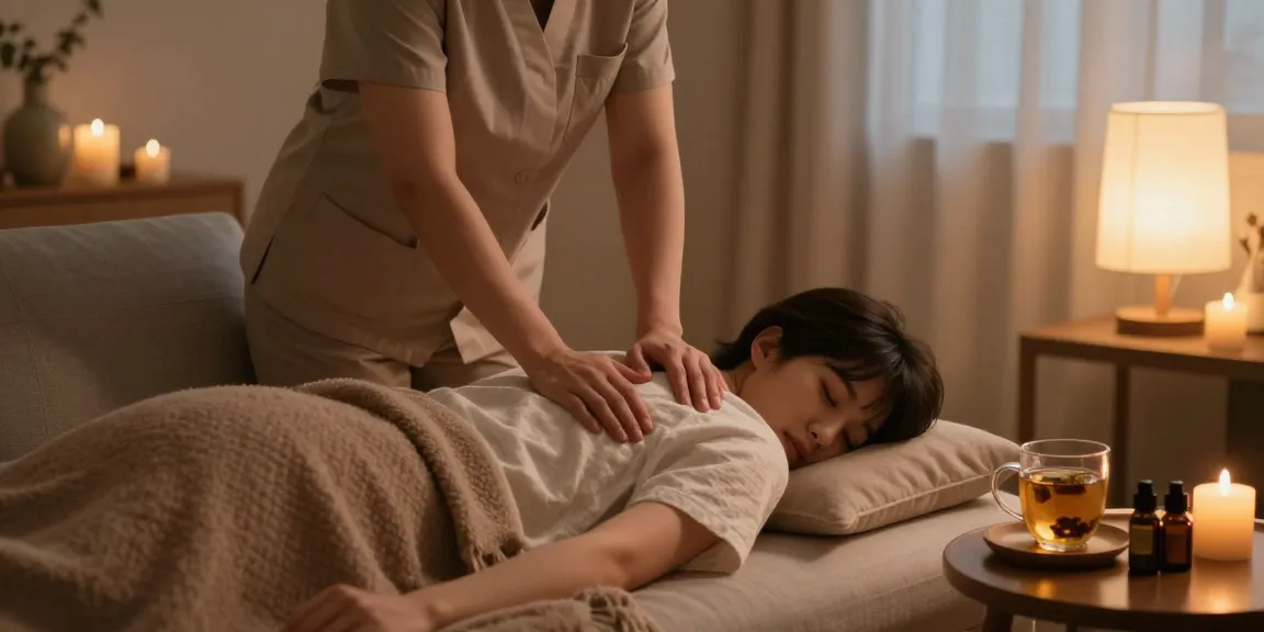 Enjoying a soothing 구리출장마사지 in a cozy home setting with relaxing ambiance and professional care.