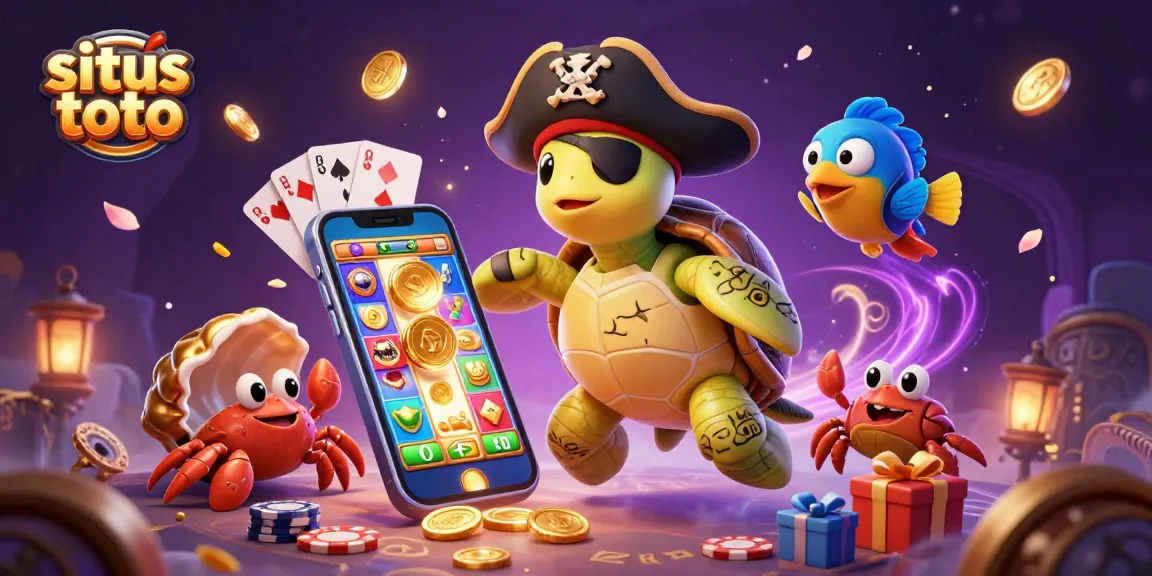 Engage with situs toto through a vibrant 3D illustration showcasing exciting gaming elements.