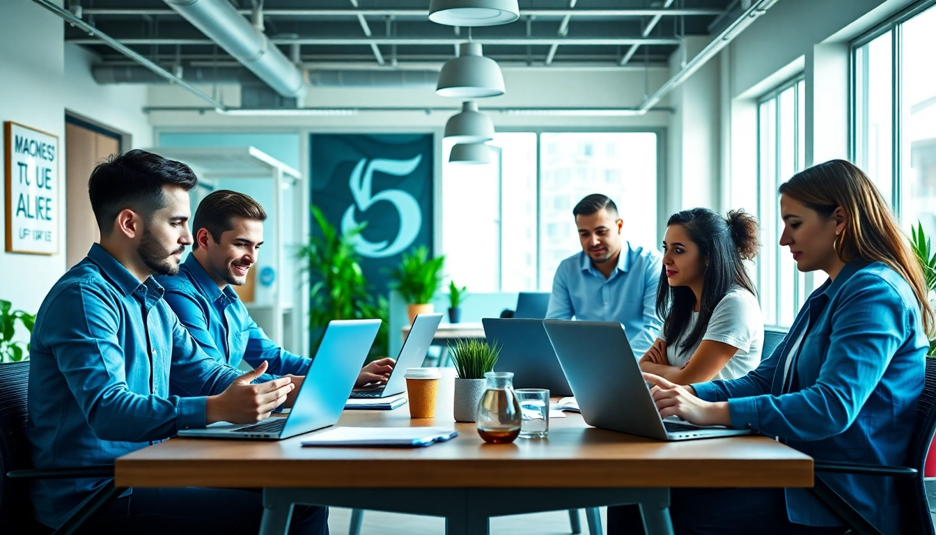 Entrepreneurs collaborating in a vibrant workspace representing themonitordaily.com's commitment to innovation.