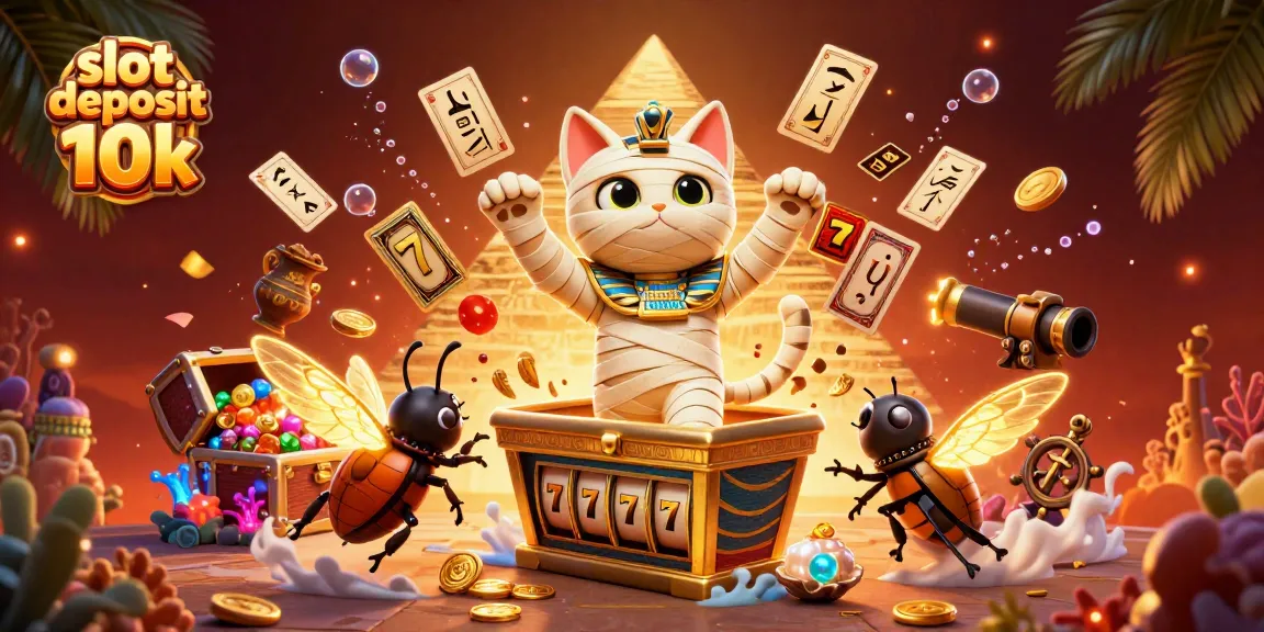 Slot deposit 10k menghadirkan gambar 3D mumi Kucing dalam suasana kasin, memukau dengan permainan slot.