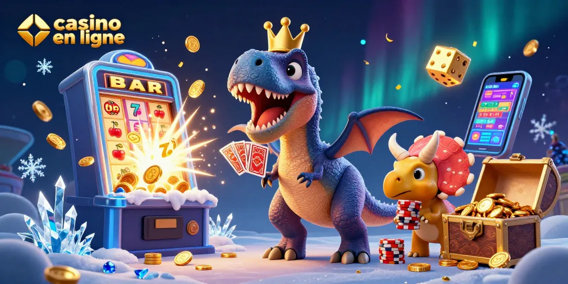 Les jeux de casino en ligne prennent vie avec un T-Rex et ses amis dans une explosion de couleurs et de richesses.