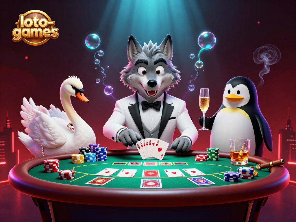 Engage in loto-games excitement at a dynamic casino scene with character interactions and rich game elements.