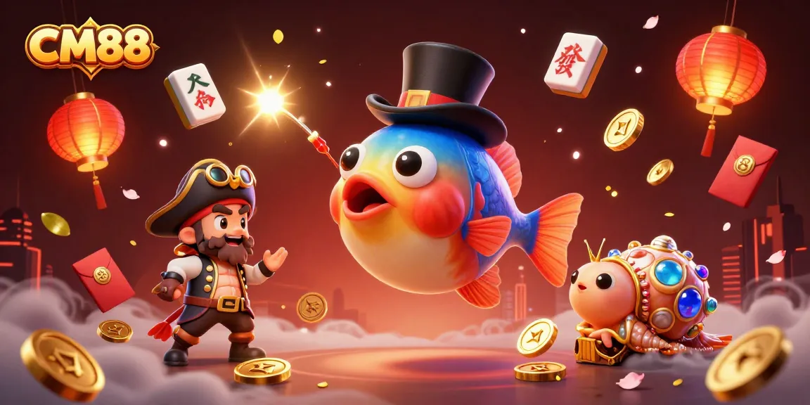 CM88's exciting 3D illustration featuring deep-sea characters attracting winnings jewels