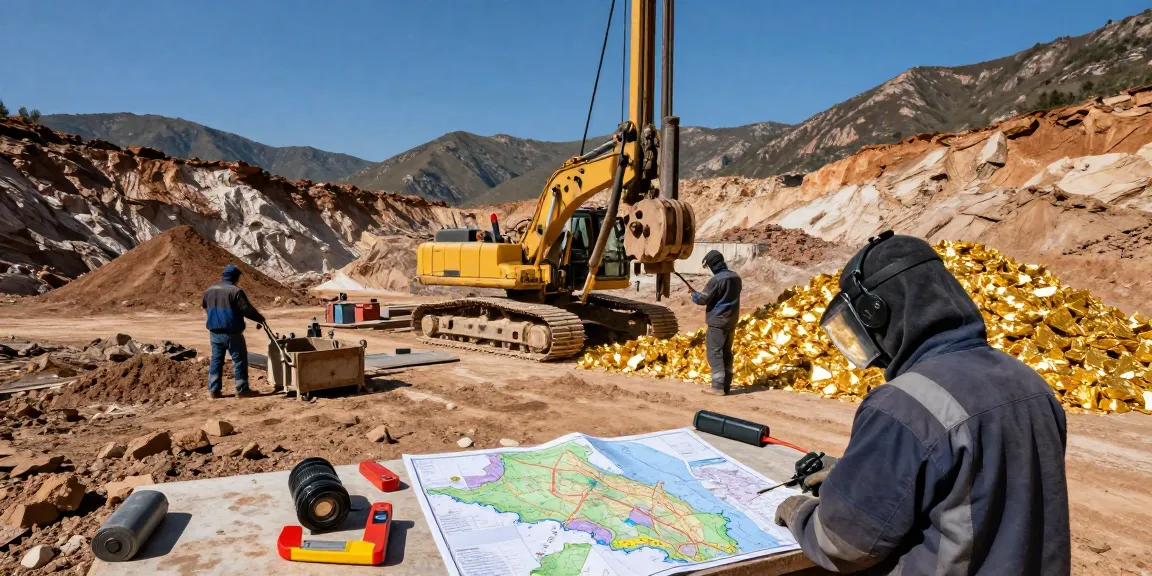 NAGA2000 equipment in use at a gold mining site, showcasing miners and machinery.