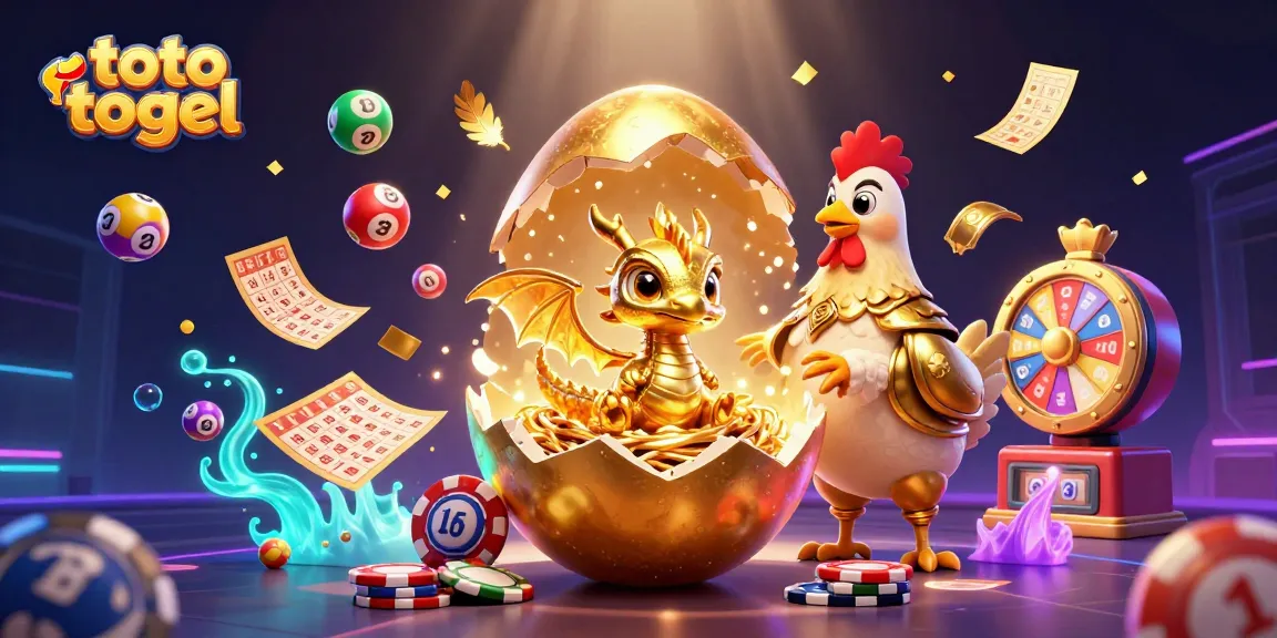Menangkan toto togel dengan ilustrasi naga emas dan bola lotere berwarna-warni yang dinamis.