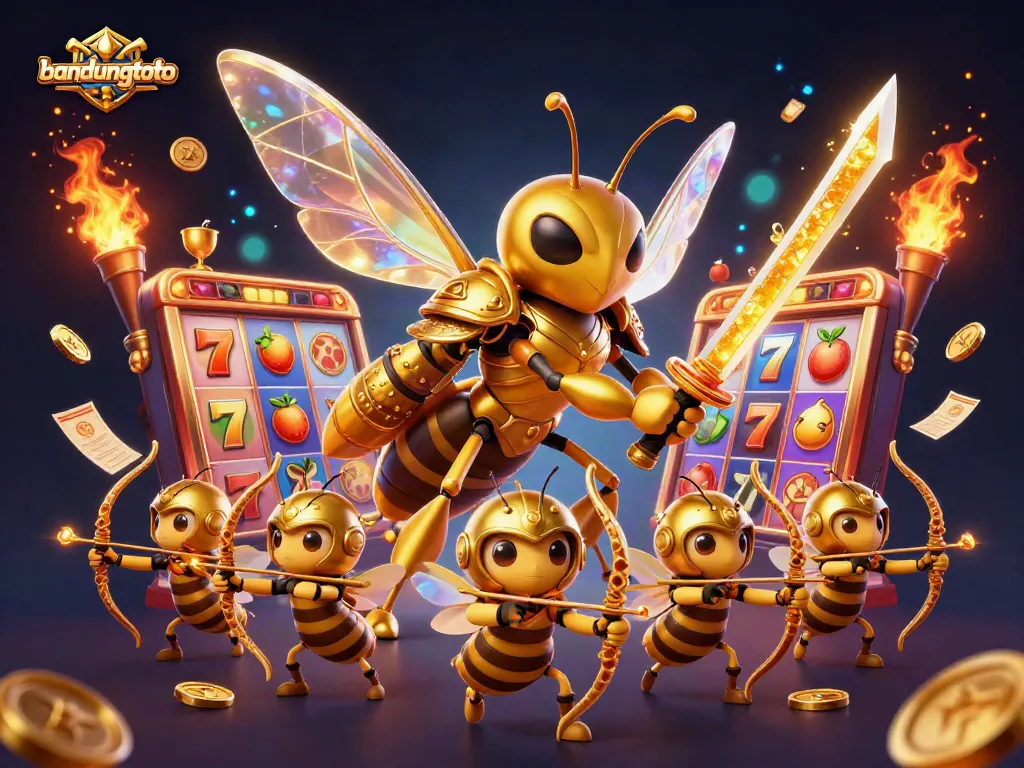 Experience the excitement of bandungtoto gaming featuring a vibrant casino scene with dynamic slot elements.