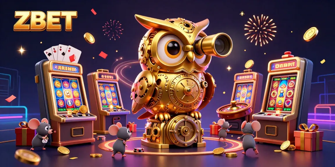 Spin vibrant ZBET slot games and watch golden coins erupt in this lively casino scene.