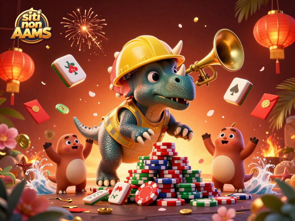 Gioca nei siti non AAMS con un triceratopo che costruisce una torre di chip da poker.