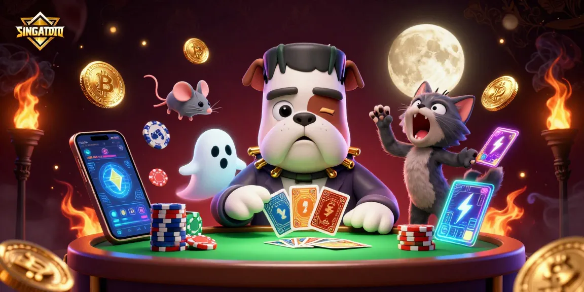 Menang dalam SINGATOTO saat bermain kartu di kasino dengan atmosfer menyeramkan.